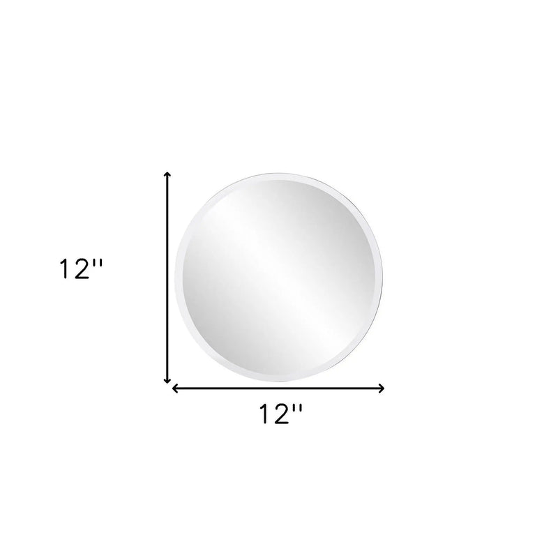 12" Clear Round Unframed Accent Mirror Homeroots Bed & Bath