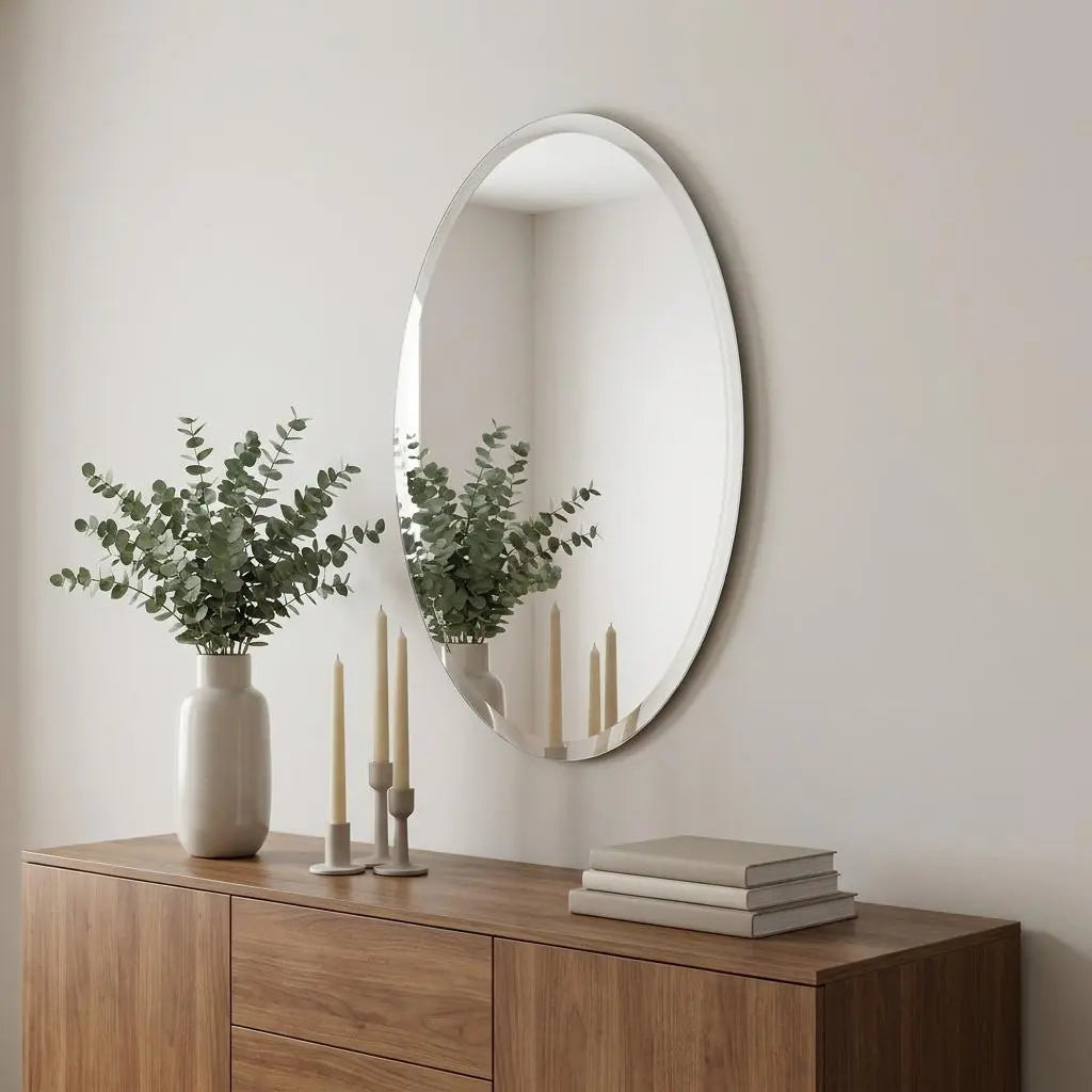 12" Clear Round Unframed Accent Mirror Homeroots Bed & Bath