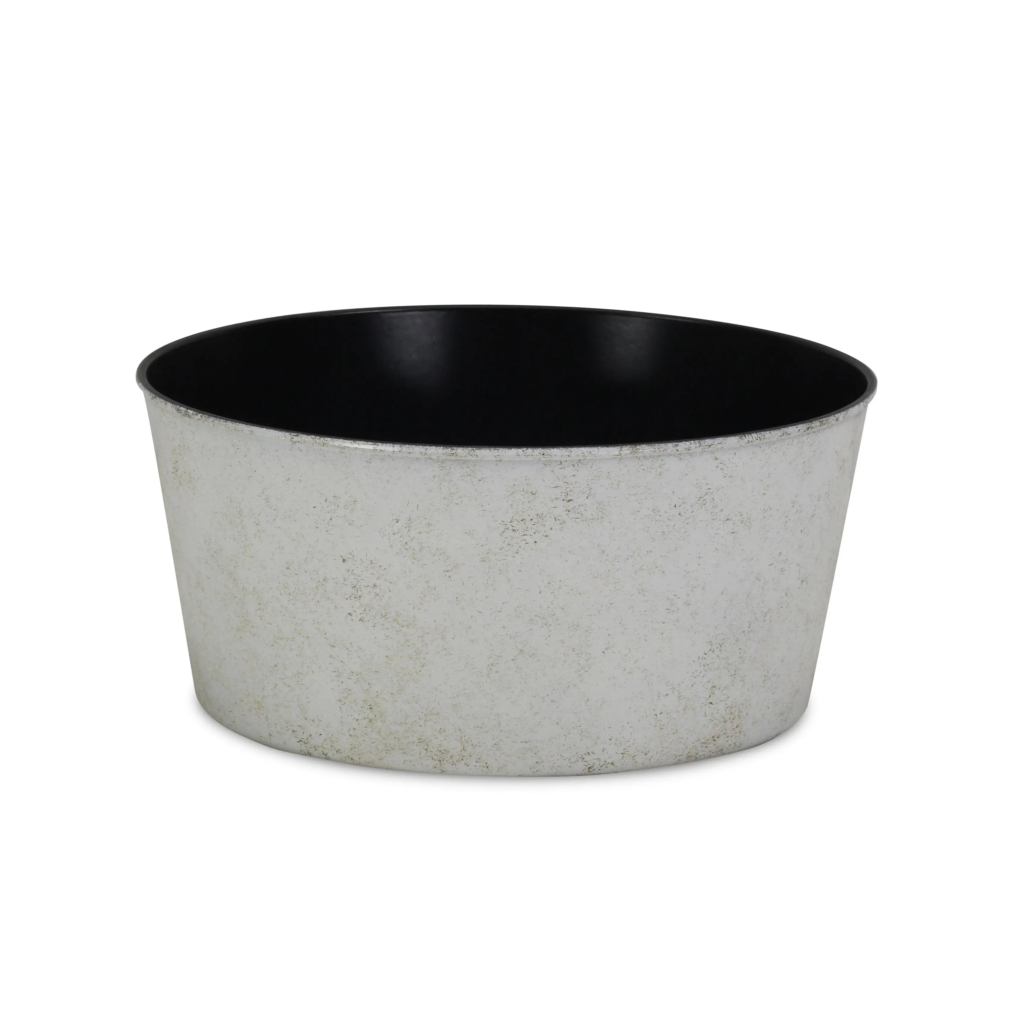 12" Cream Recycled Plastic Indoor Outdoor Round Pot Planter Homeroots Outdoor