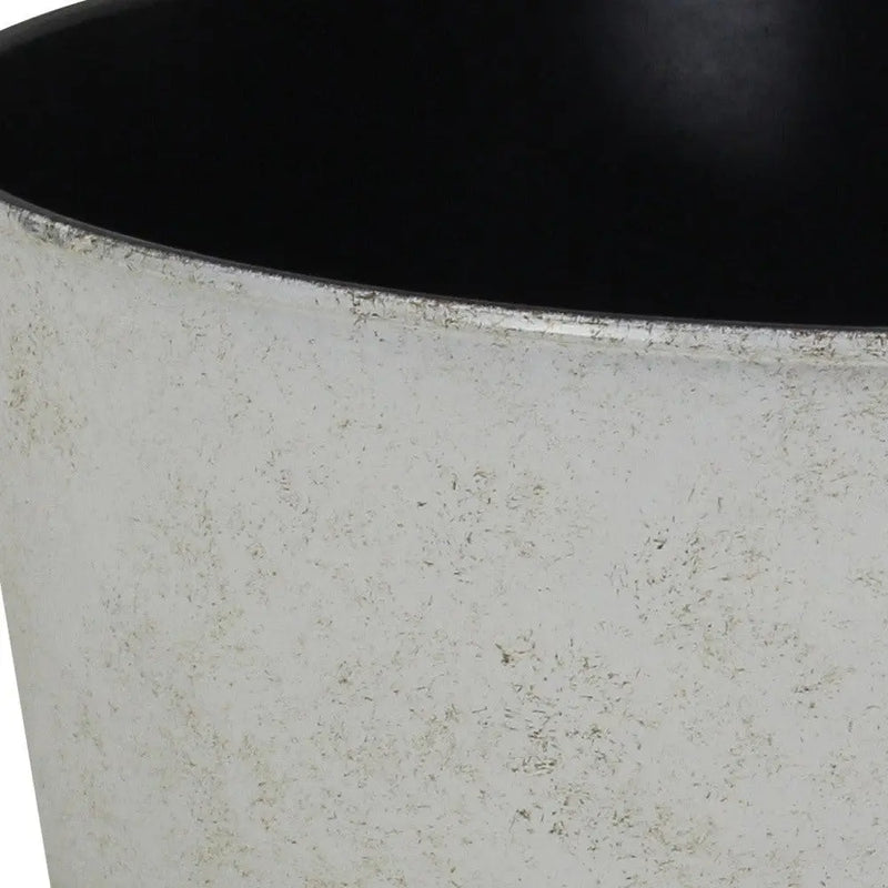 12" Cream Recycled Plastic Indoor Outdoor Round Pot Planter Homeroots Outdoor