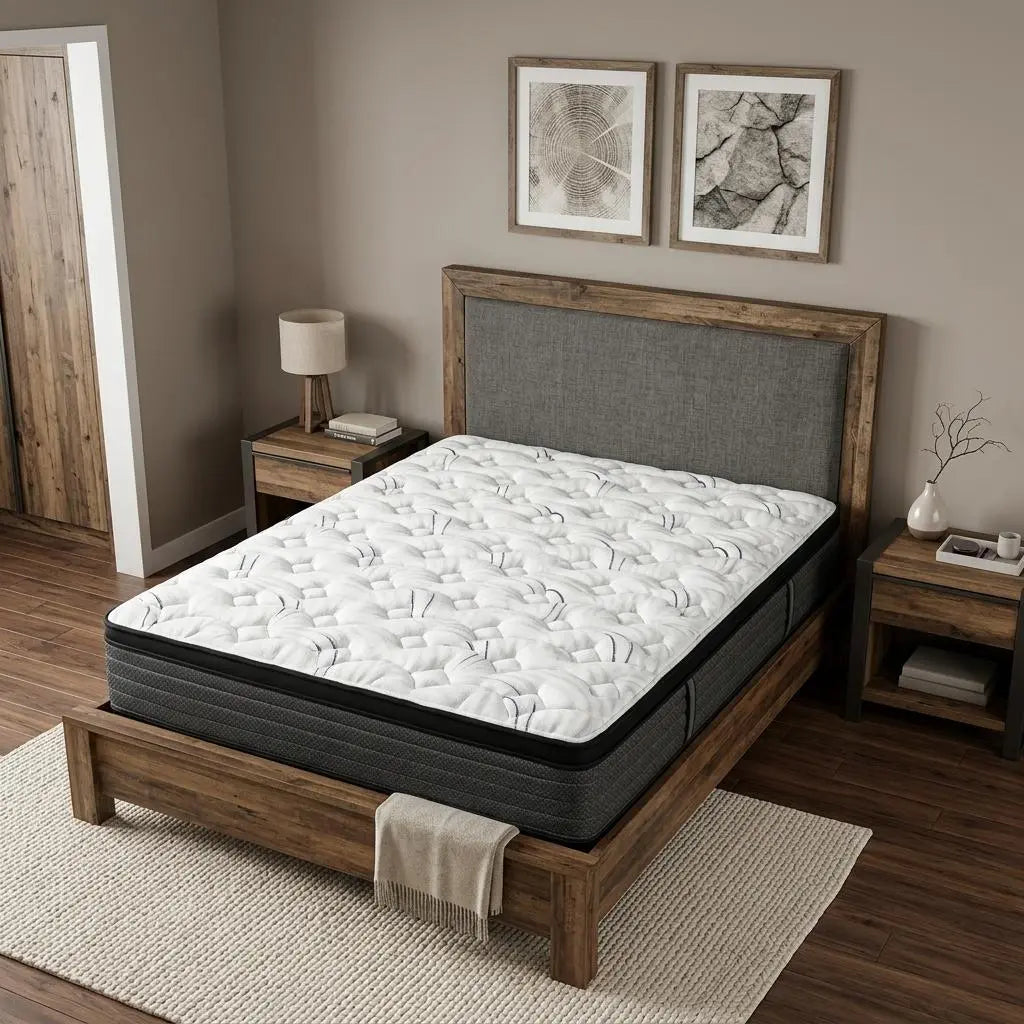 12" Full Double Foam Plush Euro Top Hybrid Mattress Homeroots Bed & Bath