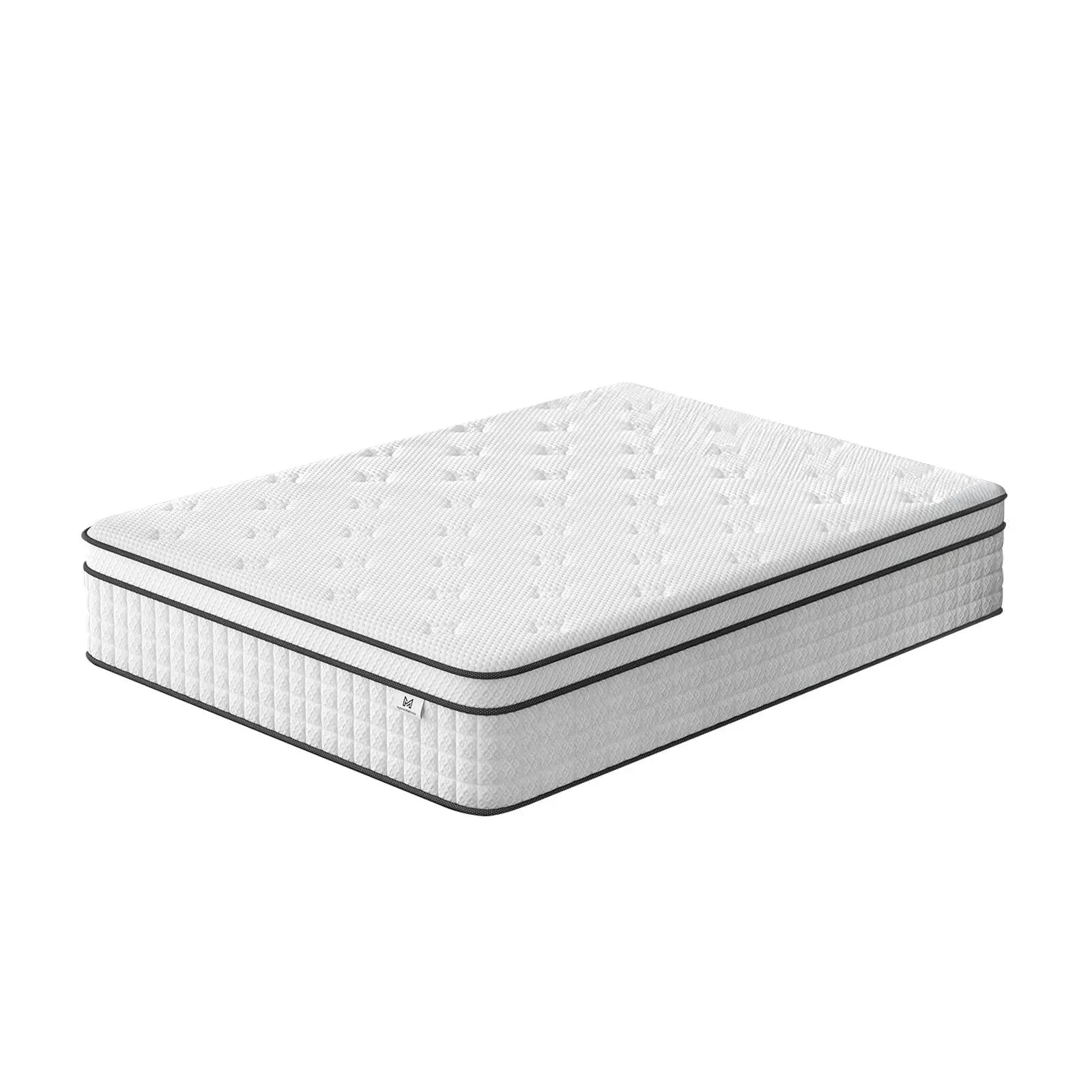 12" Full Double Gel Memory Foam Check Medium Hybrid Mattress Homeroots Bed & Bath