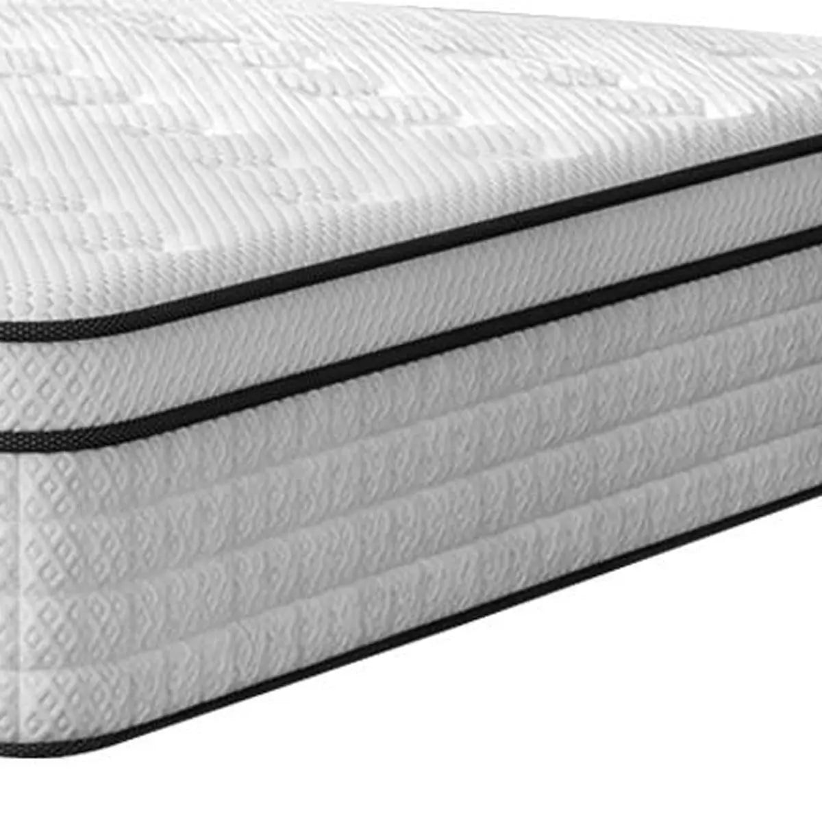 12" Full Double Gel Memory Foam Check Medium Hybrid Mattress Homeroots Bed & Bath