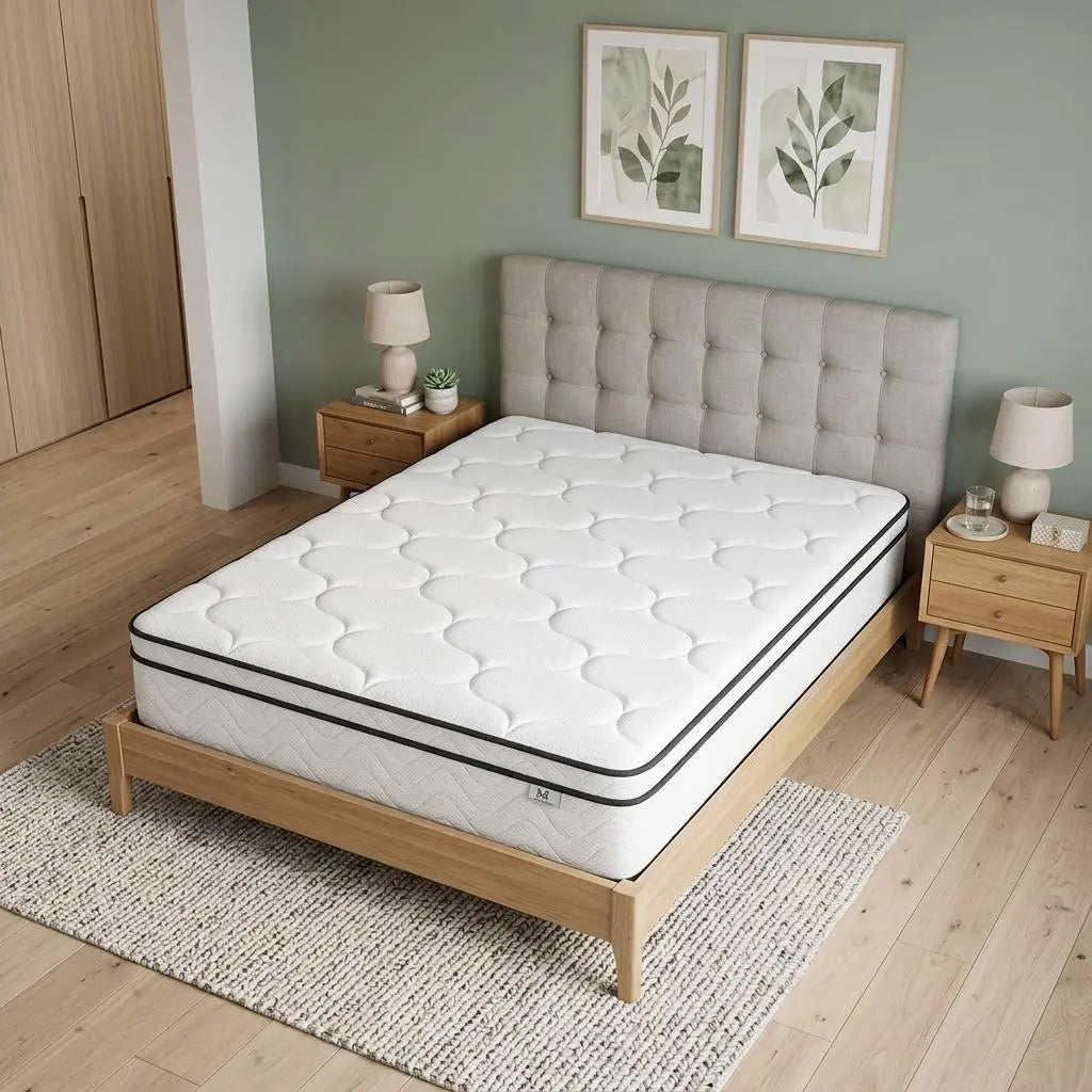 12" Full Double Gel Memory Foam Medium Chevron Hybrid Mattress Homeroots Bed & Bath
