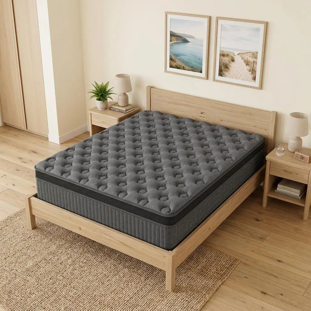 12" Full Double Lumbar Support Memory Foam Hybrid Mattress Homeroots Bed & Bath