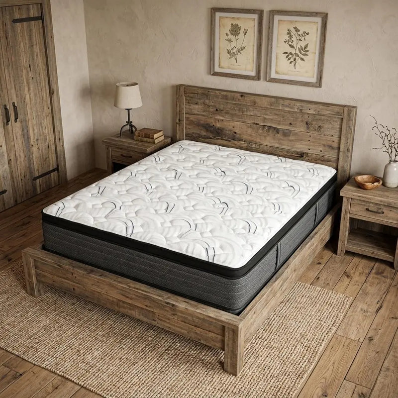 12" Full XL Foam Plush Euro Top Hybrid Mattress Homeroots Bed & Bath