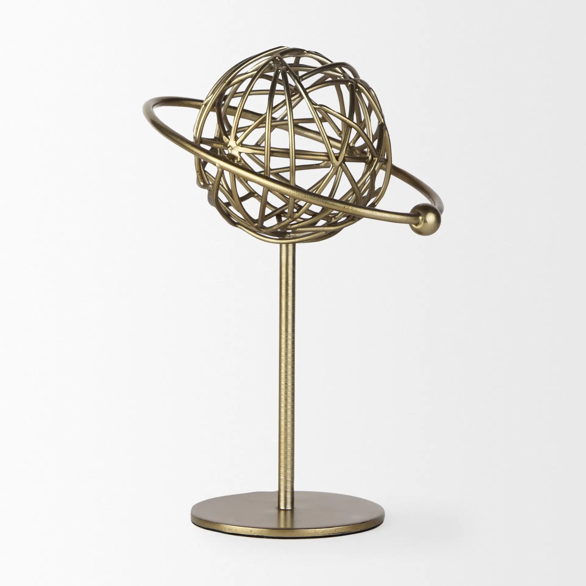 12" Gold Metal Sphere Tabletop Sculpture Homeroots Home Decor