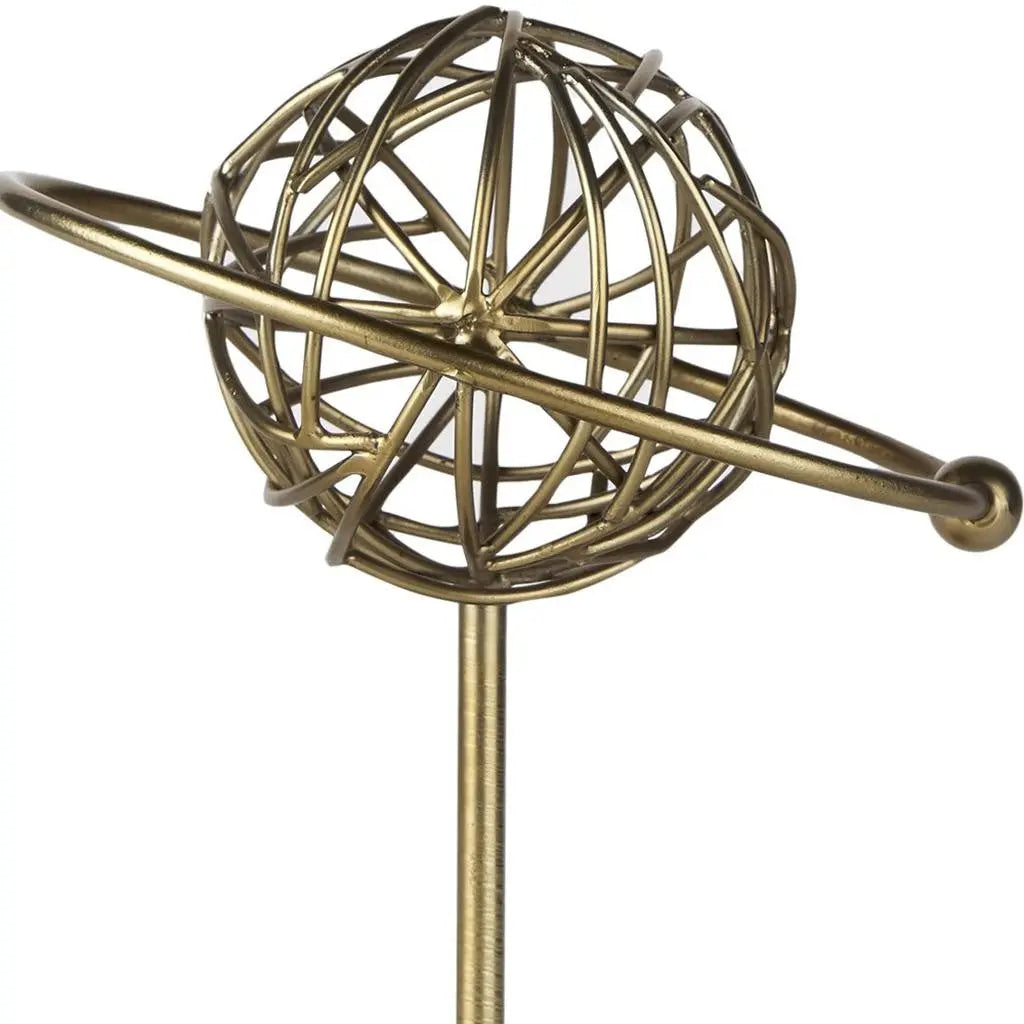 12" Gold Metal Sphere Tabletop Sculpture Homeroots Home Decor