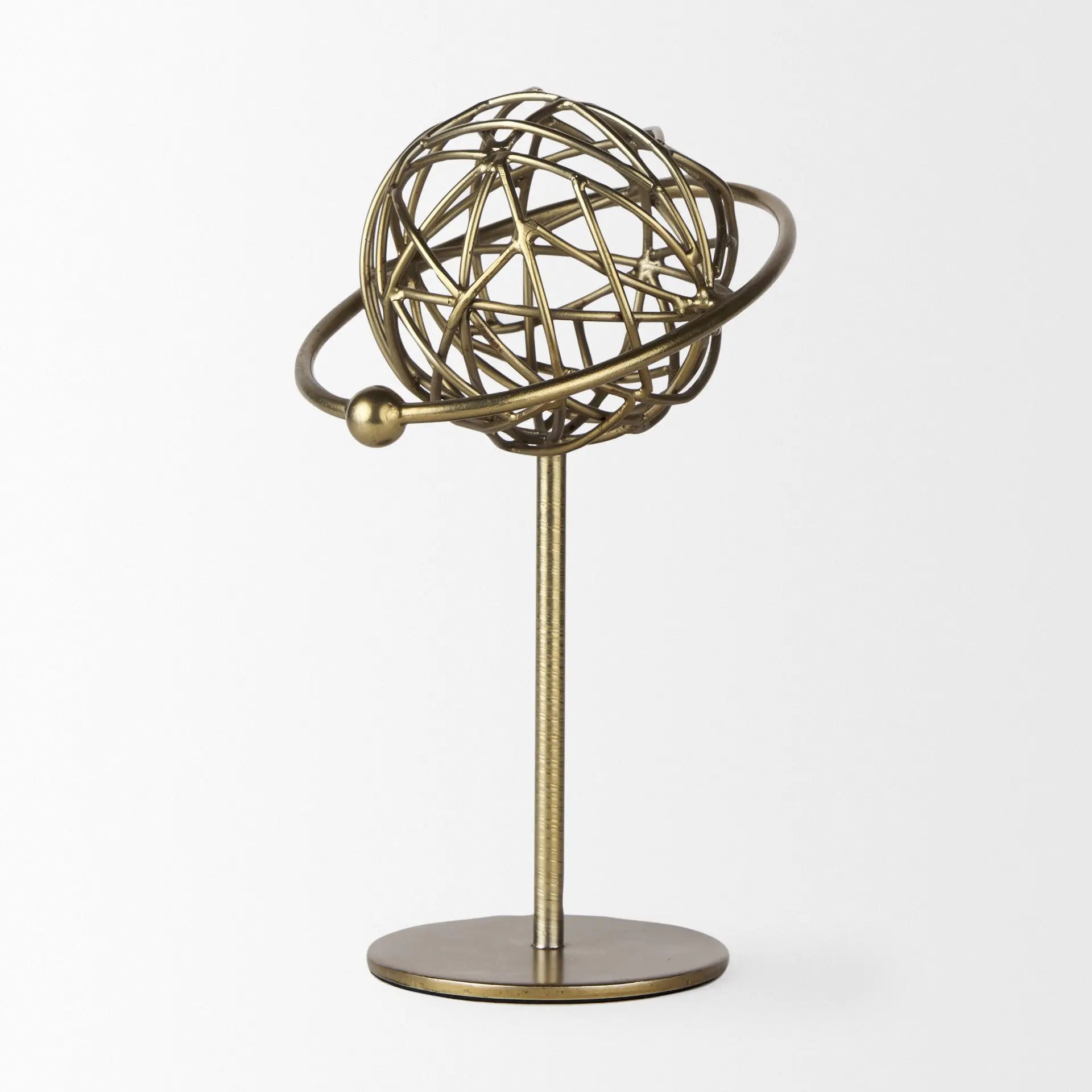 12" Gold Metal Sphere Tabletop Sculpture Homeroots Home Decor