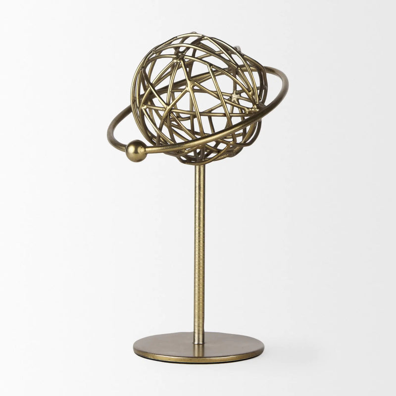 12" Gold Metal Sphere Tabletop Sculpture Homeroots Home Decor
