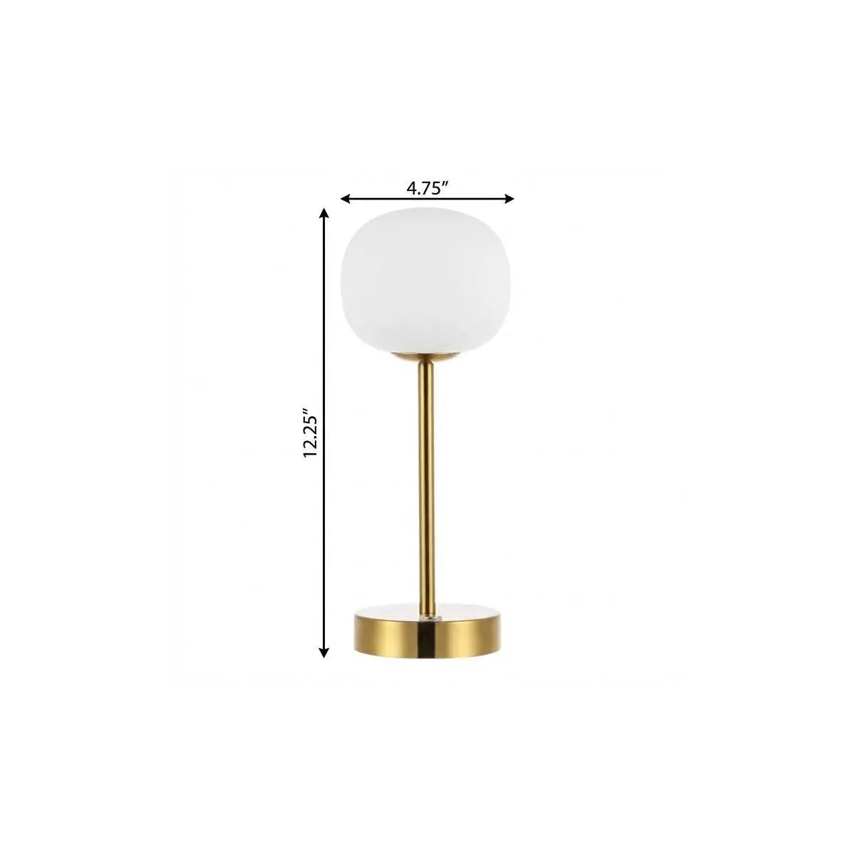 12" Gold USB Table Lamp With Globe Shade Homeroots Lighting