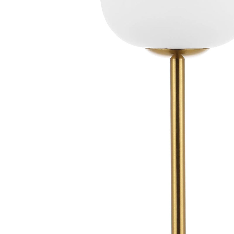 12" Gold USB Table Lamp With Globe Shade Homeroots Lighting