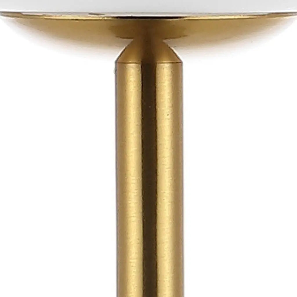 12" Gold USB Table Lamp With Globe Shade Homeroots Lighting
