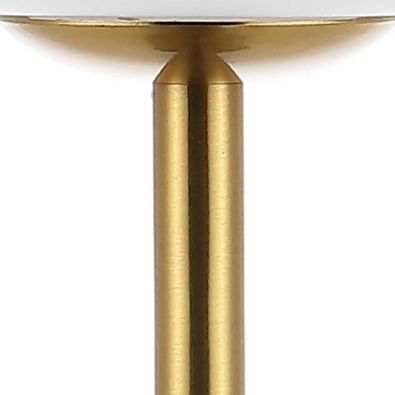 12" Gold USB Table Lamp With Globe Shade Homeroots Lighting