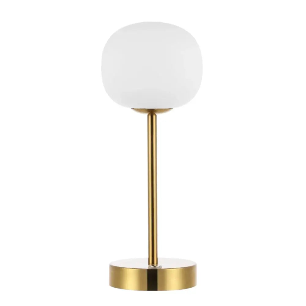 12" Gold USB Table Lamp With Globe Shade Homeroots Lighting