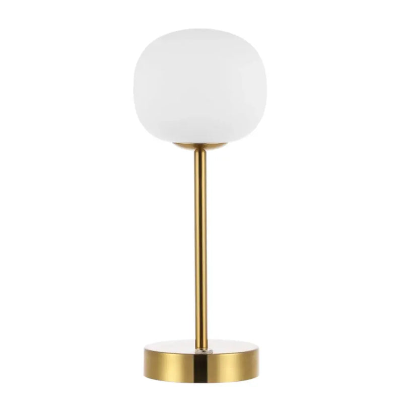 12" Gold USB Table Lamp With Globe Shade Homeroots Lighting