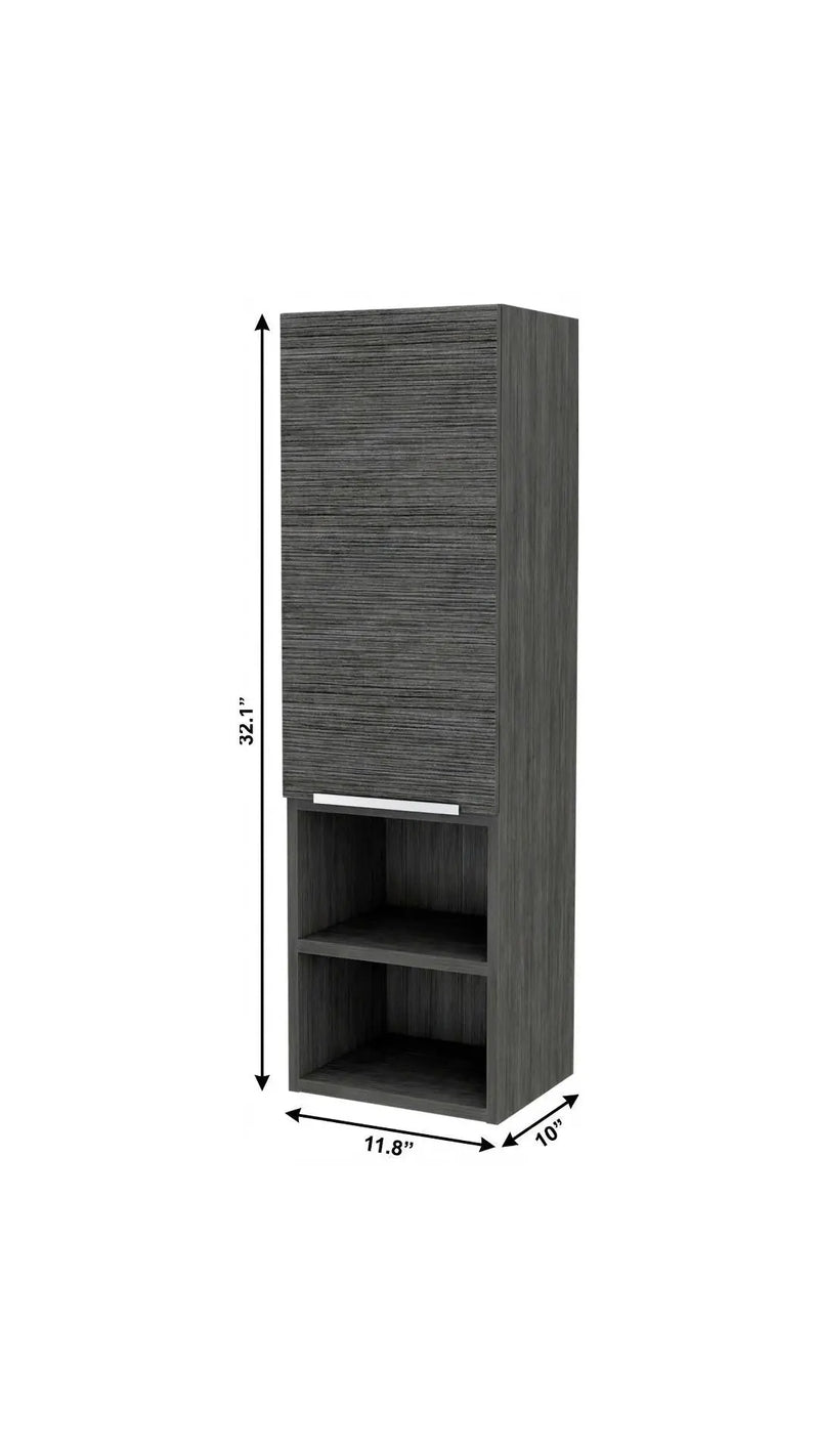 12" Gray Wood Floating Single Door Bathroom Vanity Homeroots Kitchen & Dining
