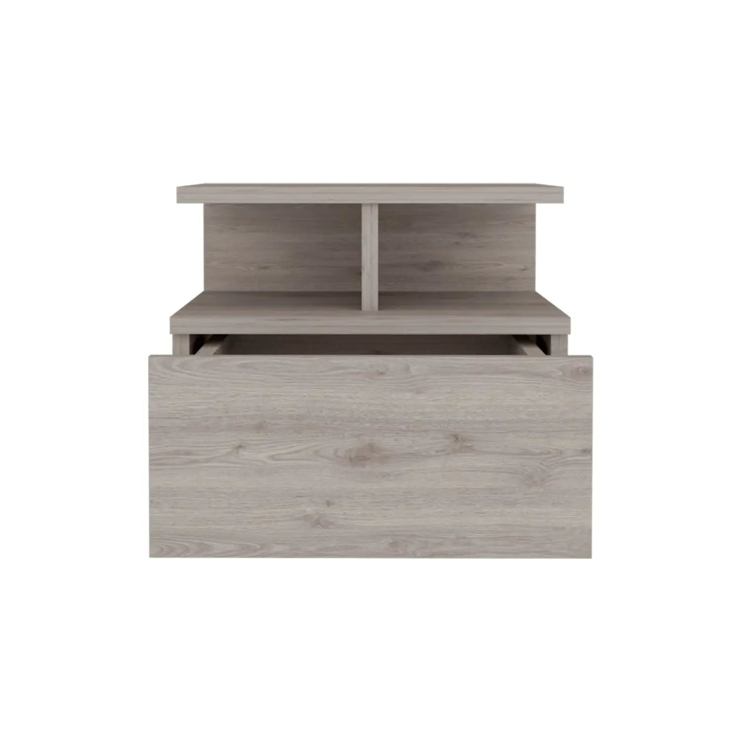 12" Gray Wood One Drawer Floating Nightstand Homeroots Bed & Bath