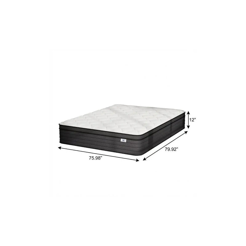 12" King Foam Hybrid Mattress Homeroots Bed & Bath