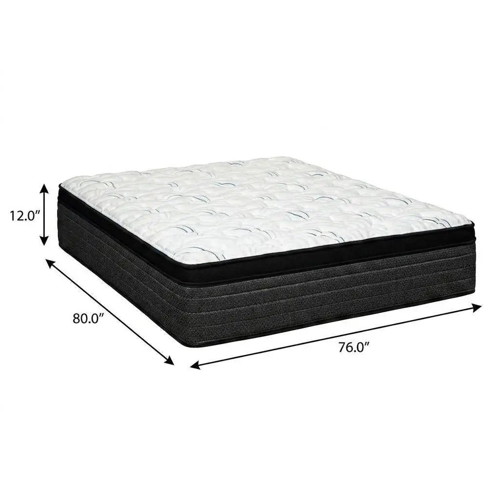 12" King Foam Plush Euro Top Hybrid Mattress Homeroots Bed & Bath