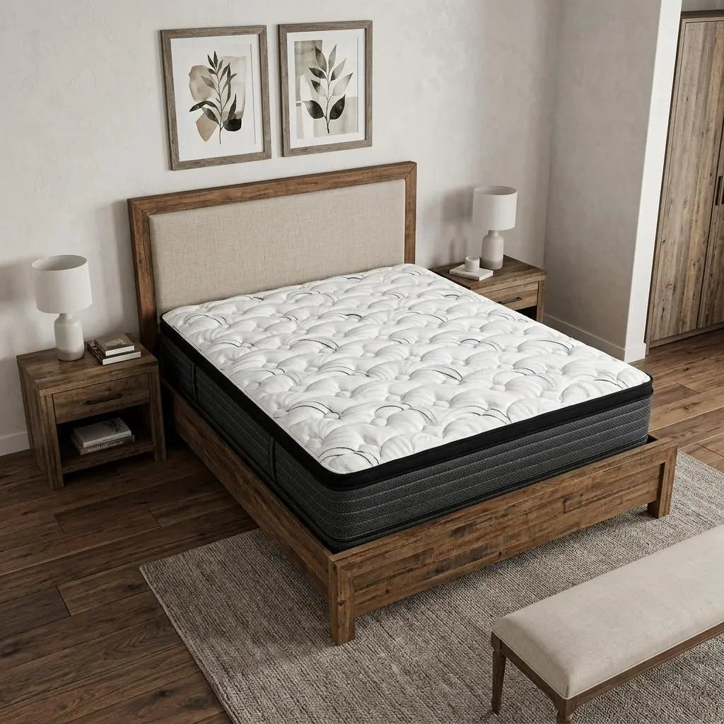 12" King Foam Plush Euro Top Hybrid Mattress Homeroots Bed & Bath