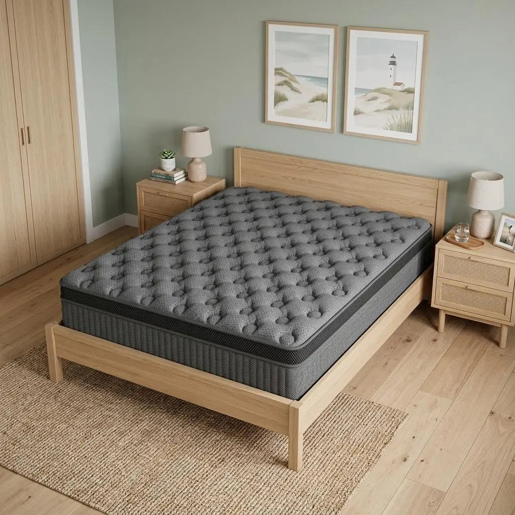 12" King Lumbar Support Memory Foam Hybrid Mattress Homeroots Bed & Bath