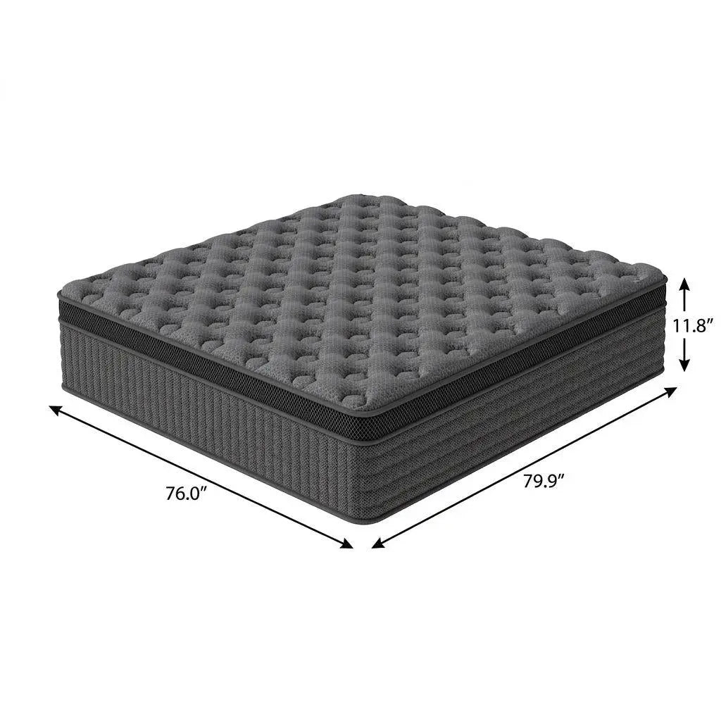 12" King Lumbar Support Memory Foam Hybrid Mattress Homeroots Bed & Bath