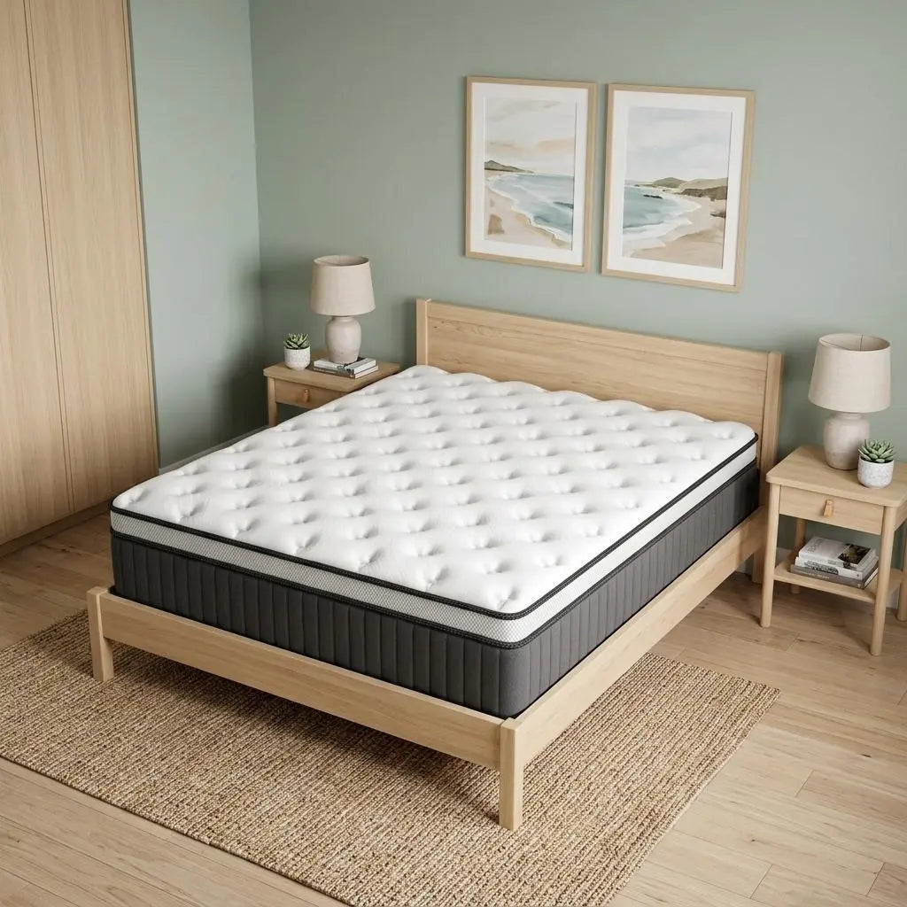 12" King Memory Foam Medium Euro Top Hybrid Mattress Homeroots Bed & Bath