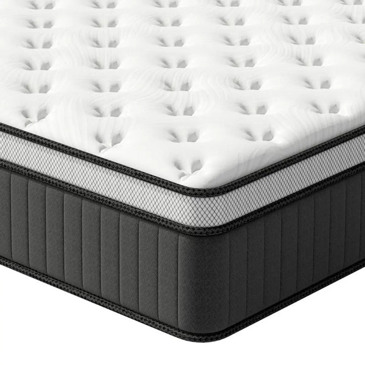 12" King Memory Foam Medium Euro Top Hybrid Mattress Homeroots Bed & Bath