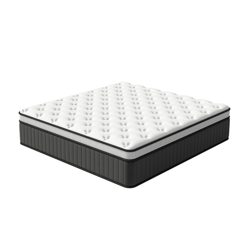 12" King Memory Foam Medium Euro Top Hybrid Mattress Homeroots Bed & Bath