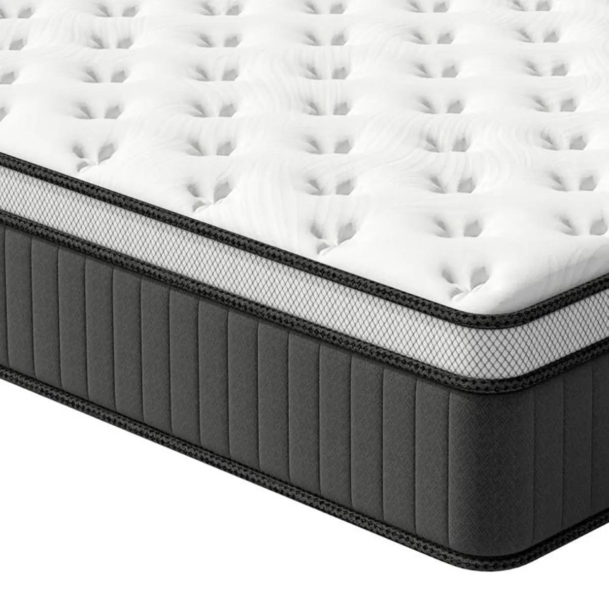 12" King Memory Foam Medium Euro Top Hybrid Mattress Homeroots Bed & Bath