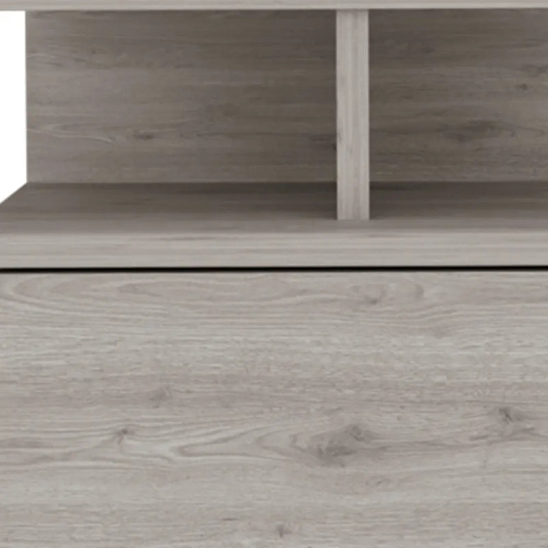 12" Light Gray Wood One Drawer Nightstand Homeroots Bed & Bath