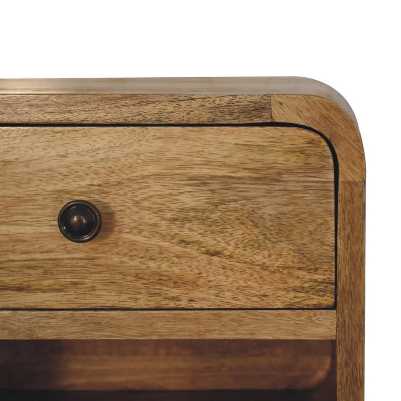 12" Oak Solid Wood One Drawer Floating Nightstand Homeroots Bed & Bath