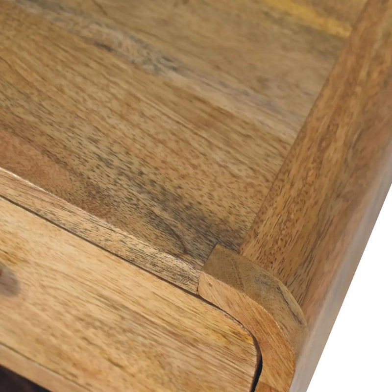 12" Oak Solid Wood One Drawer Floating Nightstand Homeroots Bed & Bath