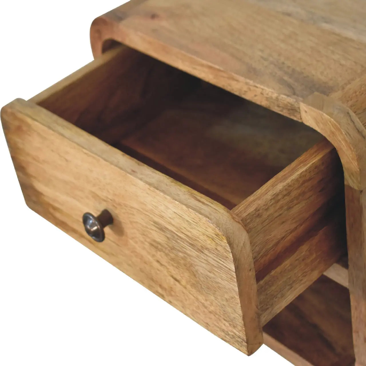 12" Oak Solid Wood One Drawer Floating Nightstand Homeroots Bed & Bath