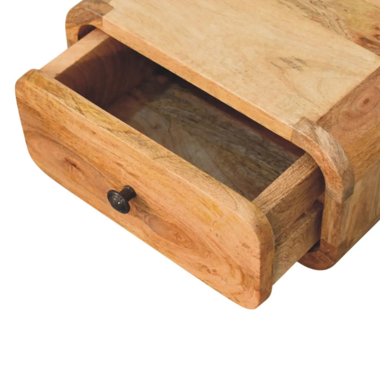 12" Oak Solid Wood One Drawer Floating Nightstand Homeroots Bed & Bath
