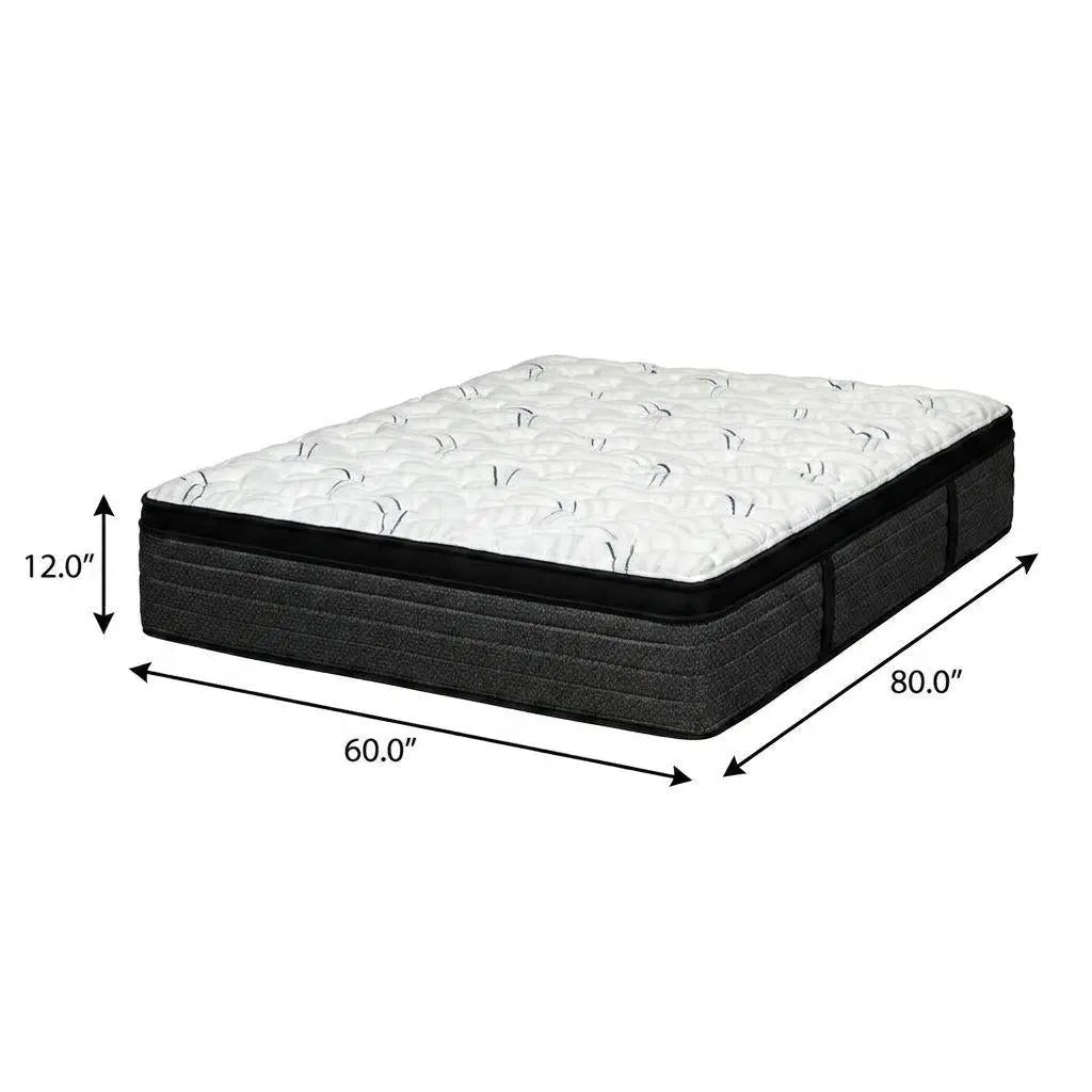 12" Queen Foam Plush Euro Top Hybrid Mattress Homeroots Bed & Bath