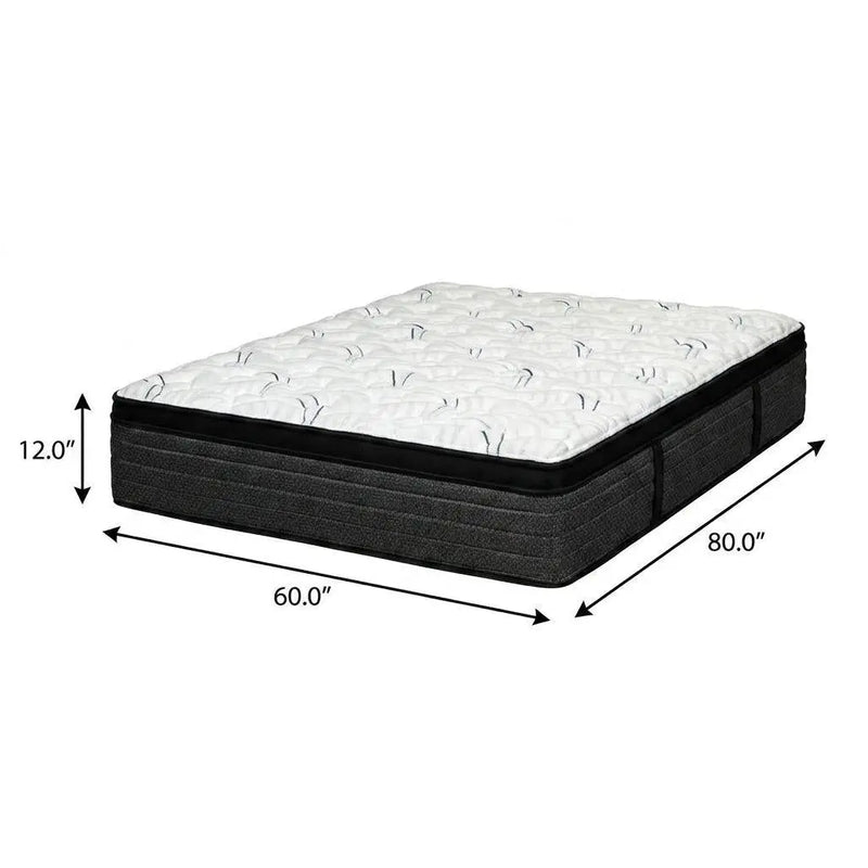 12" Queen Foam Plush Euro Top Hybrid Mattress Homeroots Bed & Bath