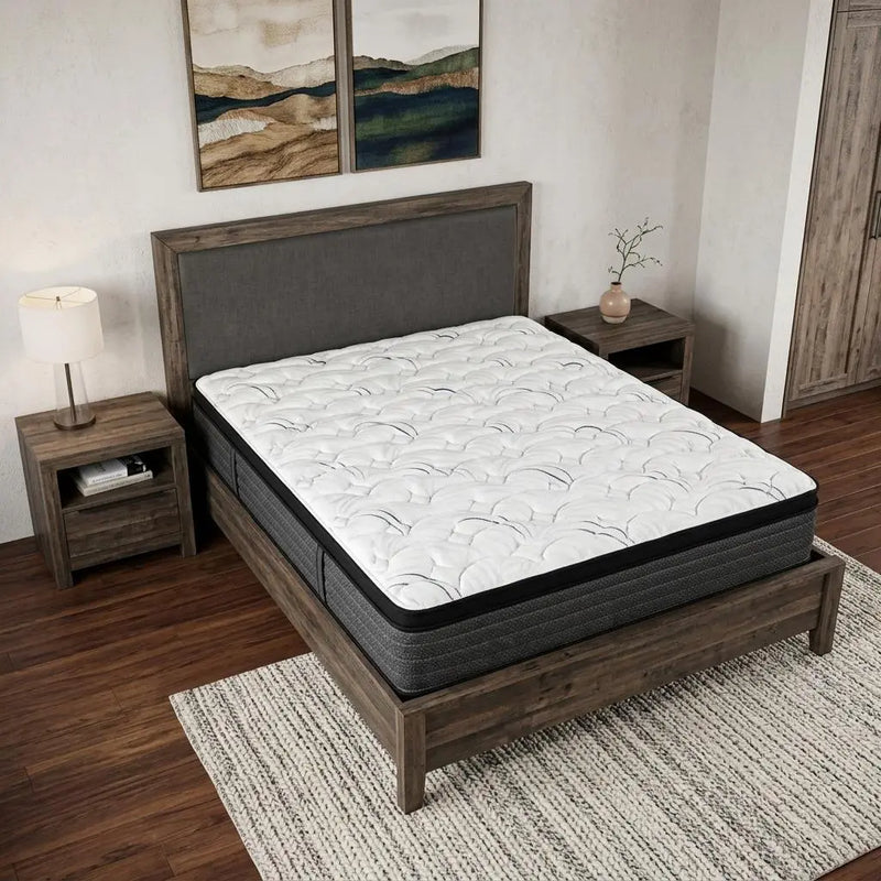 12" Queen Foam Plush Euro Top Hybrid Mattress Homeroots Bed & Bath