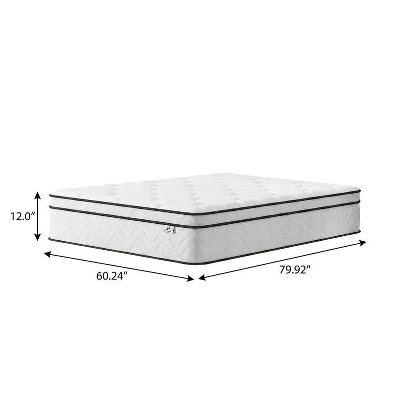 12" Queen Gel Memory Foam Medium Chevron Hybrid Mattress Homeroots Bed & Bath