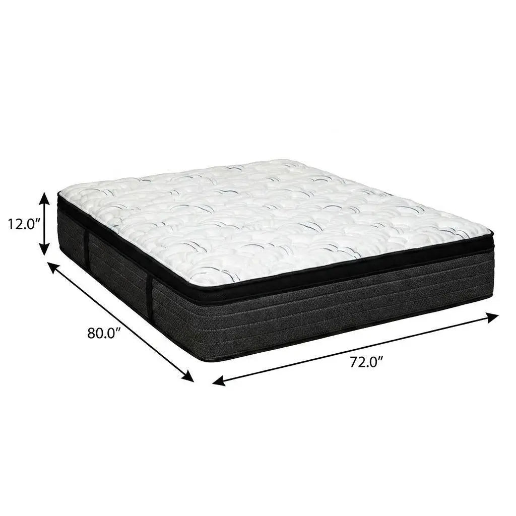 12" RV King 72 x 80 Foam Plush Euro Top Hybrid Mattress Homeroots Bed & Bath