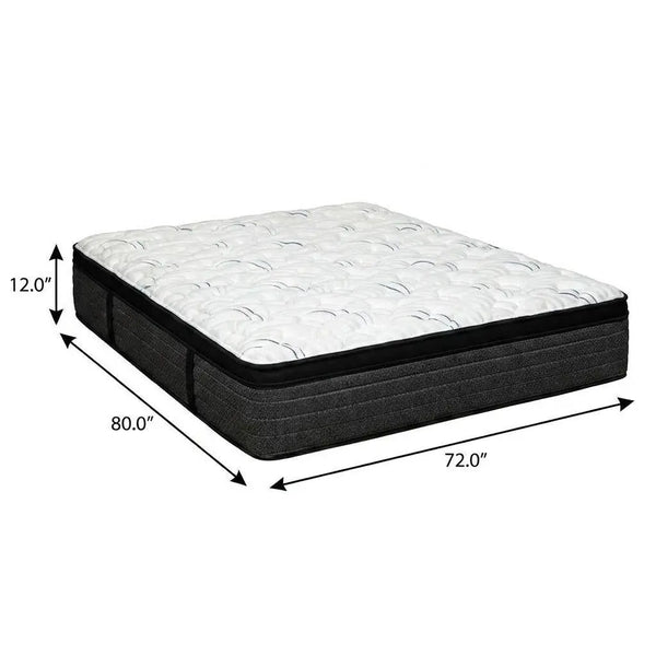 12" RV King 72 x 80 Foam Plush Euro Top Hybrid Mattress Homeroots Bed & Bath