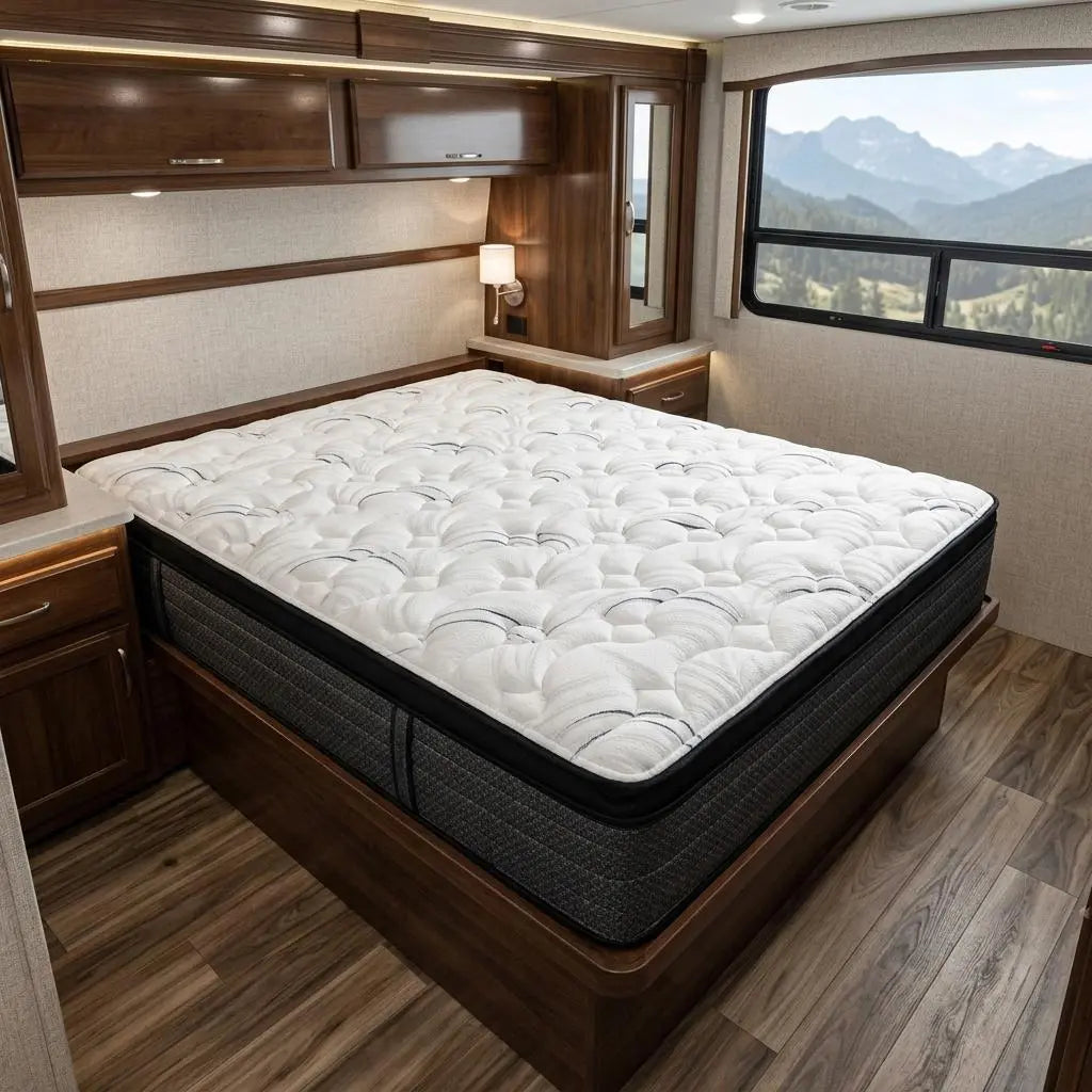 12" RV King 72 x 80 Foam Plush Euro Top Hybrid Mattress Homeroots Bed & Bath