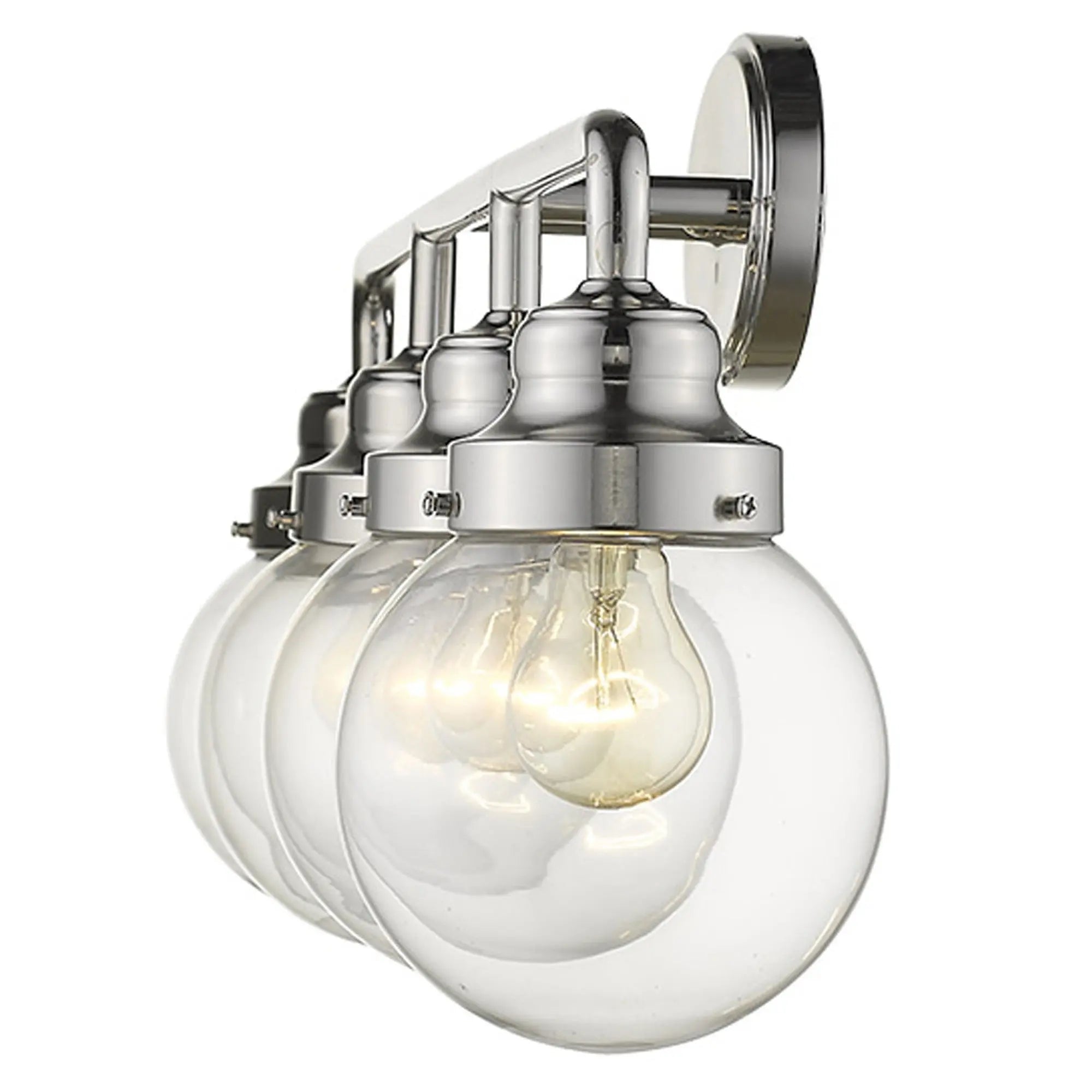 12" Silver And Clear Metal and Glass Vanity Flush Mounted Sconce Homeroots Lighting
