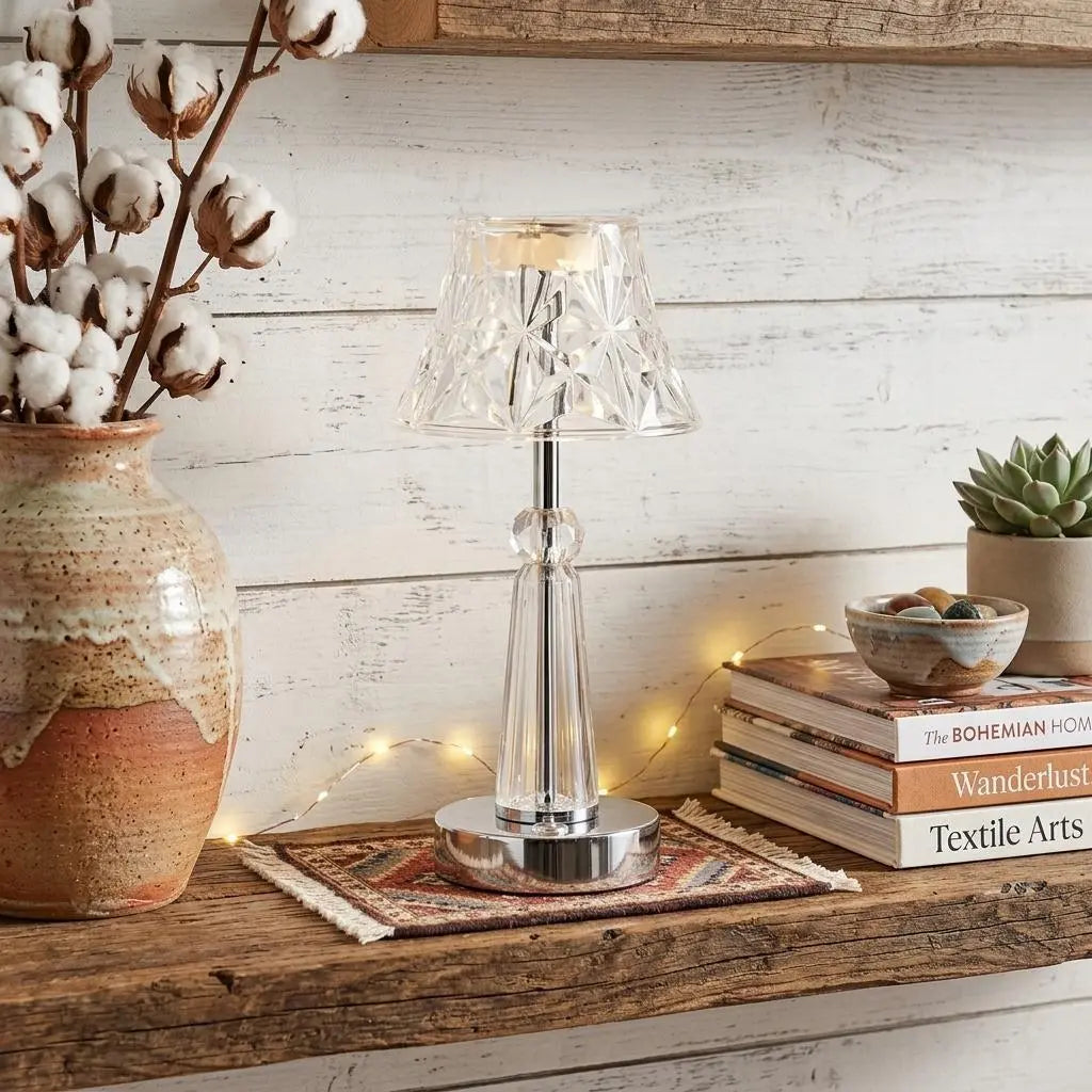 12" Silver Novelty USB Table Lamp With Empire Shade Homeroots Lighting