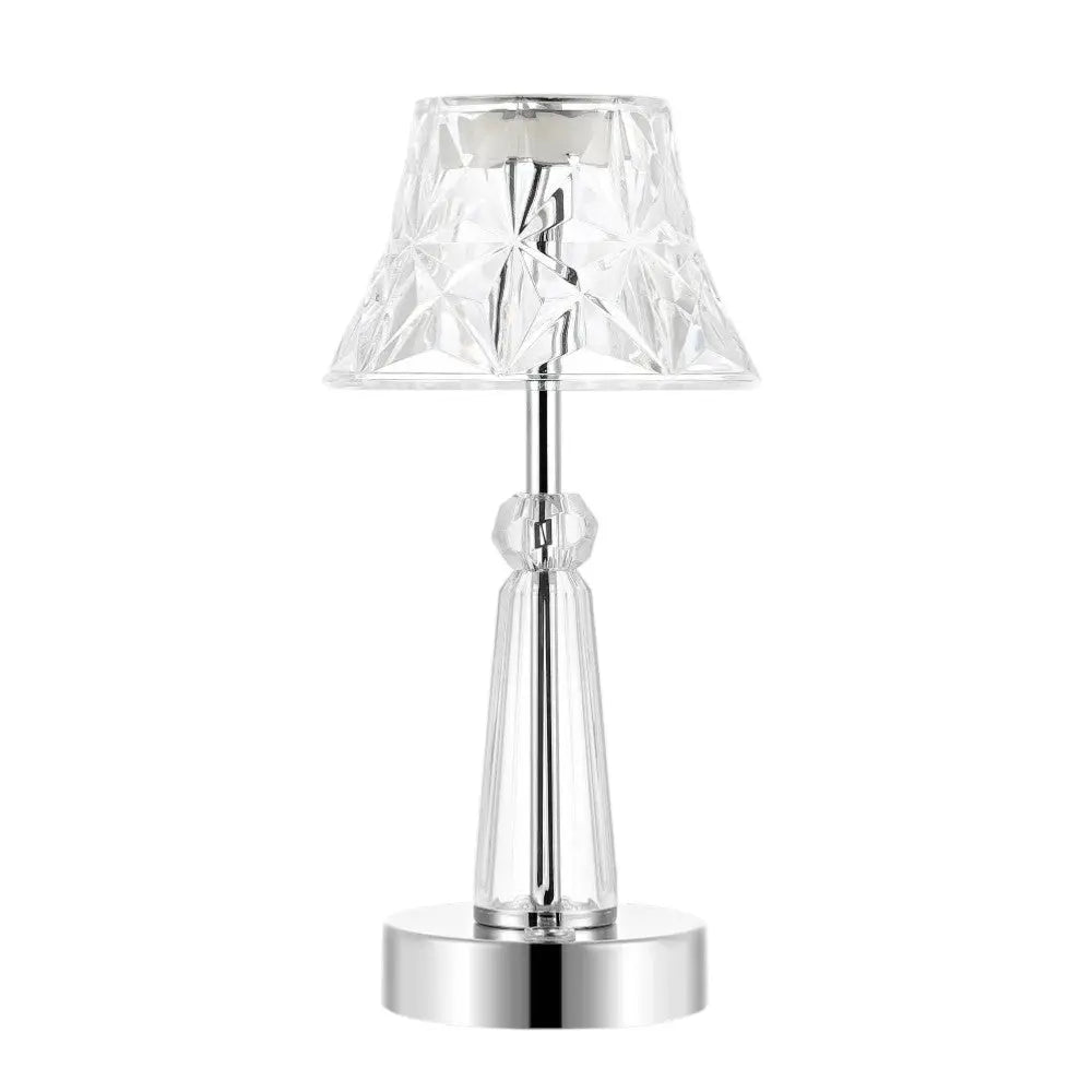 12" Silver Novelty USB Table Lamp With Empire Shade Homeroots Lighting