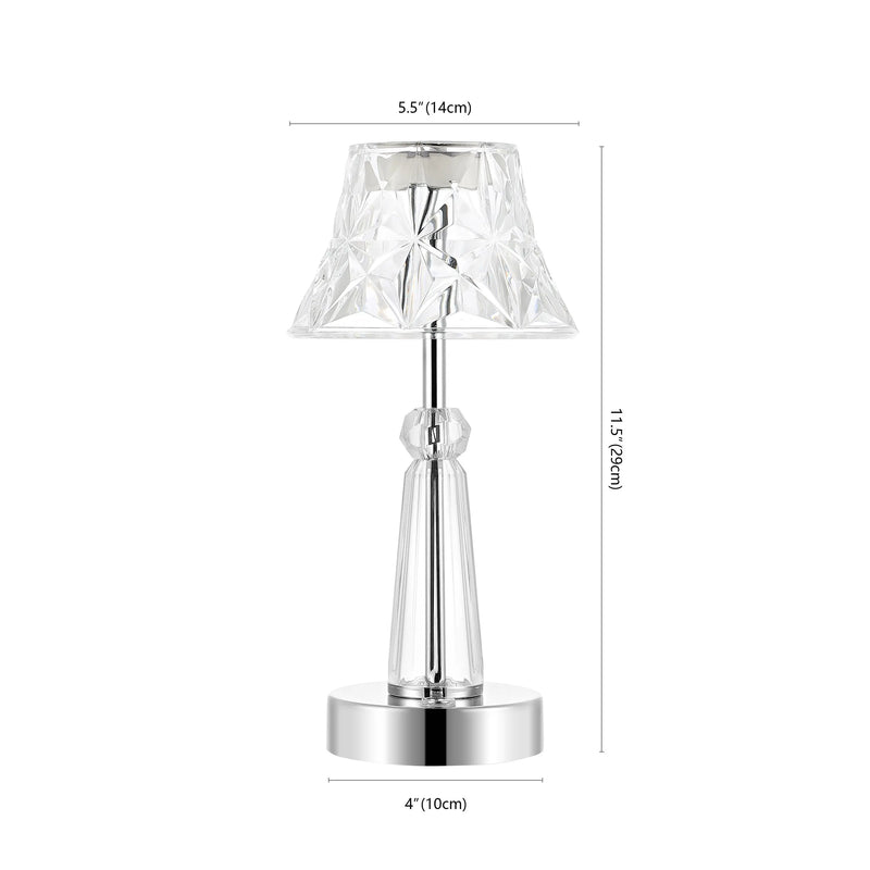 12" Silver Novelty USB Table Lamp With Empire Shade Homeroots Lighting