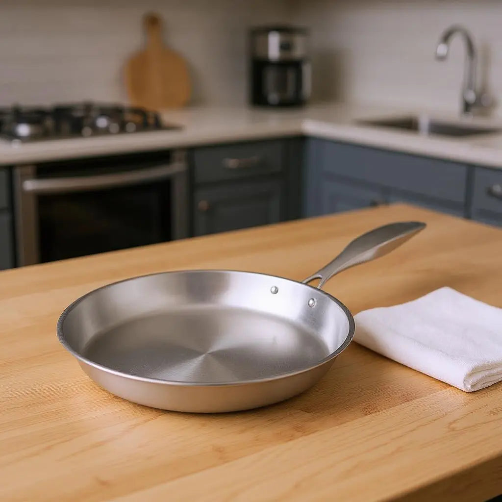 12" Silver Stainless Steel Frying Pan Homeroots Kitchen & Dining