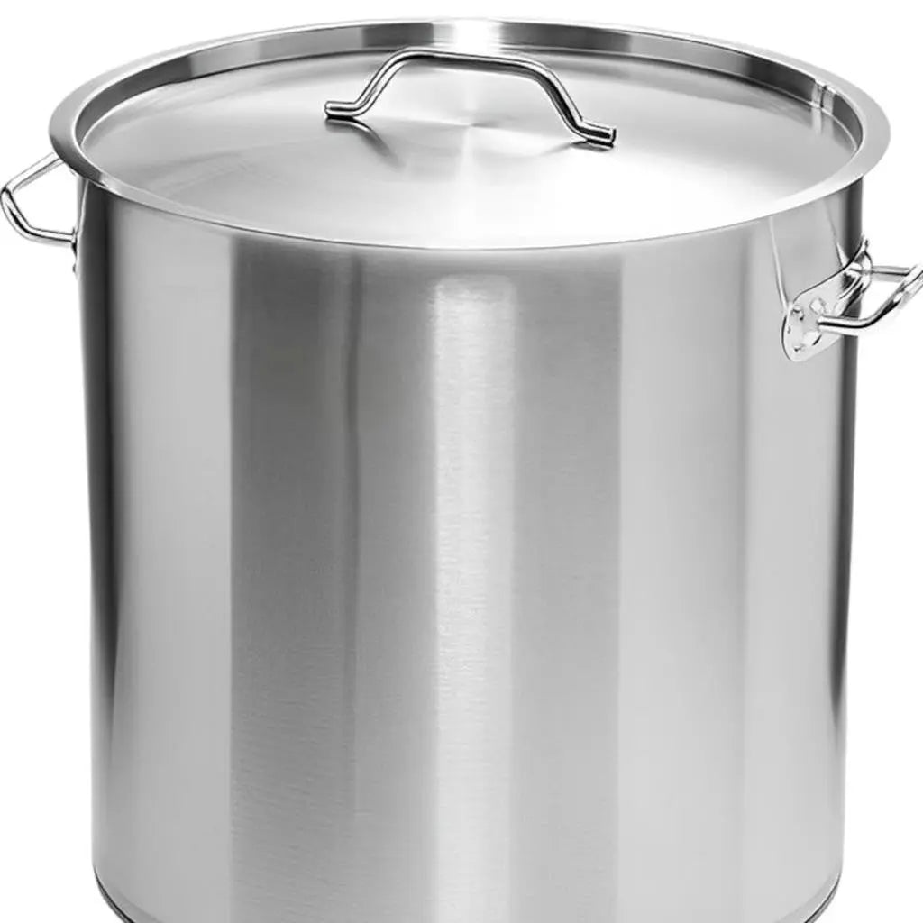 12" Silver Stainless Steel Stock Pot Homeroots Kitchen & Dining