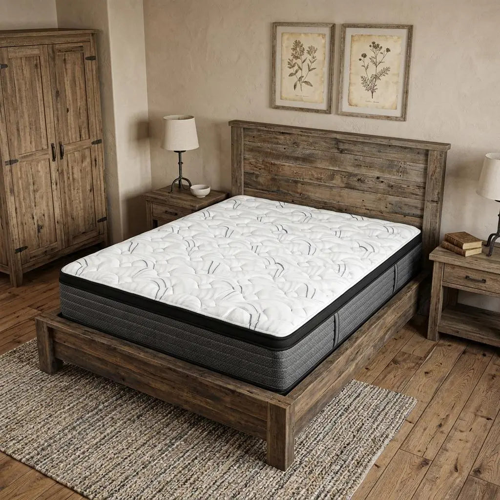 12" Split California King Foam Plush Euro Top Hybrid Mattress Homeroots Bed & Bath